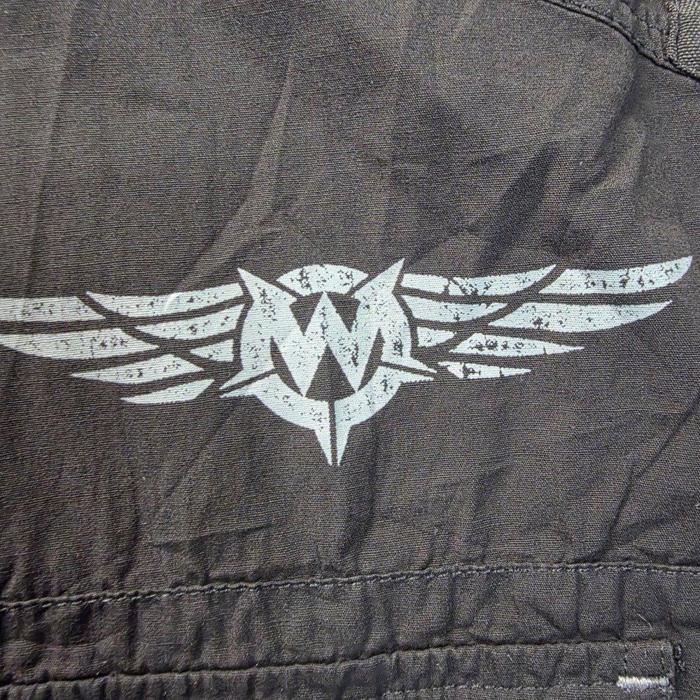 Wornstar Rocknrolla Shirt Mens XL Black Button Down Wing Graphic Rock Style - Picture 7 of 13